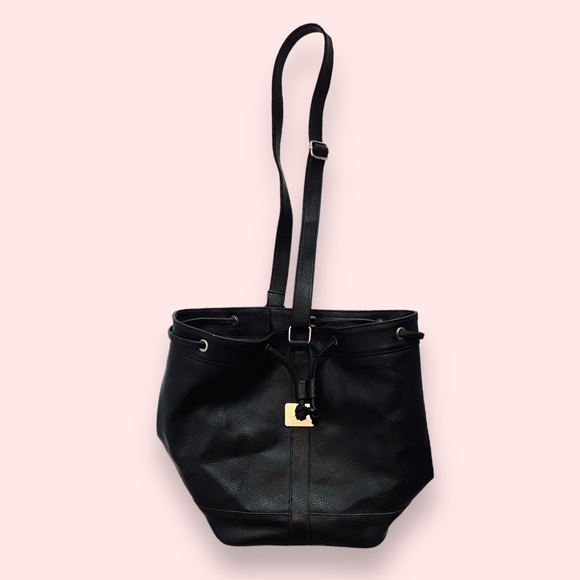 Monteil Paris Logo Black Bucket Drawstring Bag - Picture 3 of 14